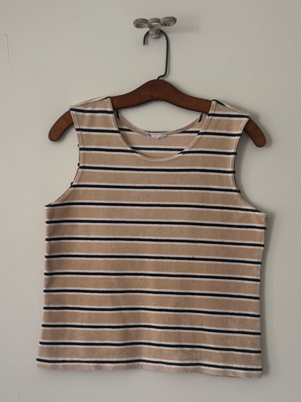 Vintage Terry Cloth Striped Tank Top.